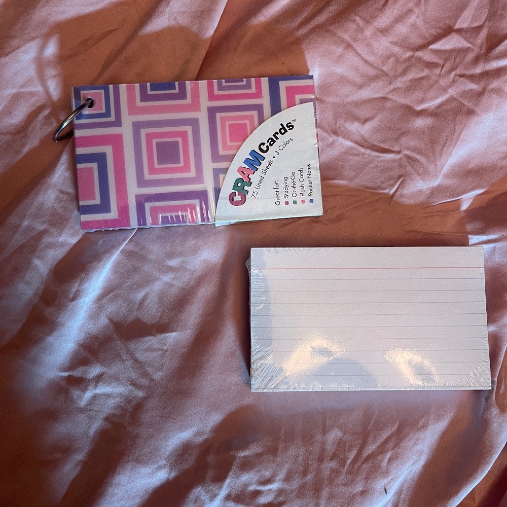 blank flash cards for studying